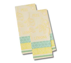 Design Imports Lemon Botanical Jacquard KitchenTowel S/2
