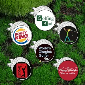 Golf Marker with Magnetic Golf Hat Clip, 6 Counts/set Durable Golf Marker, Essential Golf Accessories Golf Gift for Men Golfers Dad Boyfriend Husband