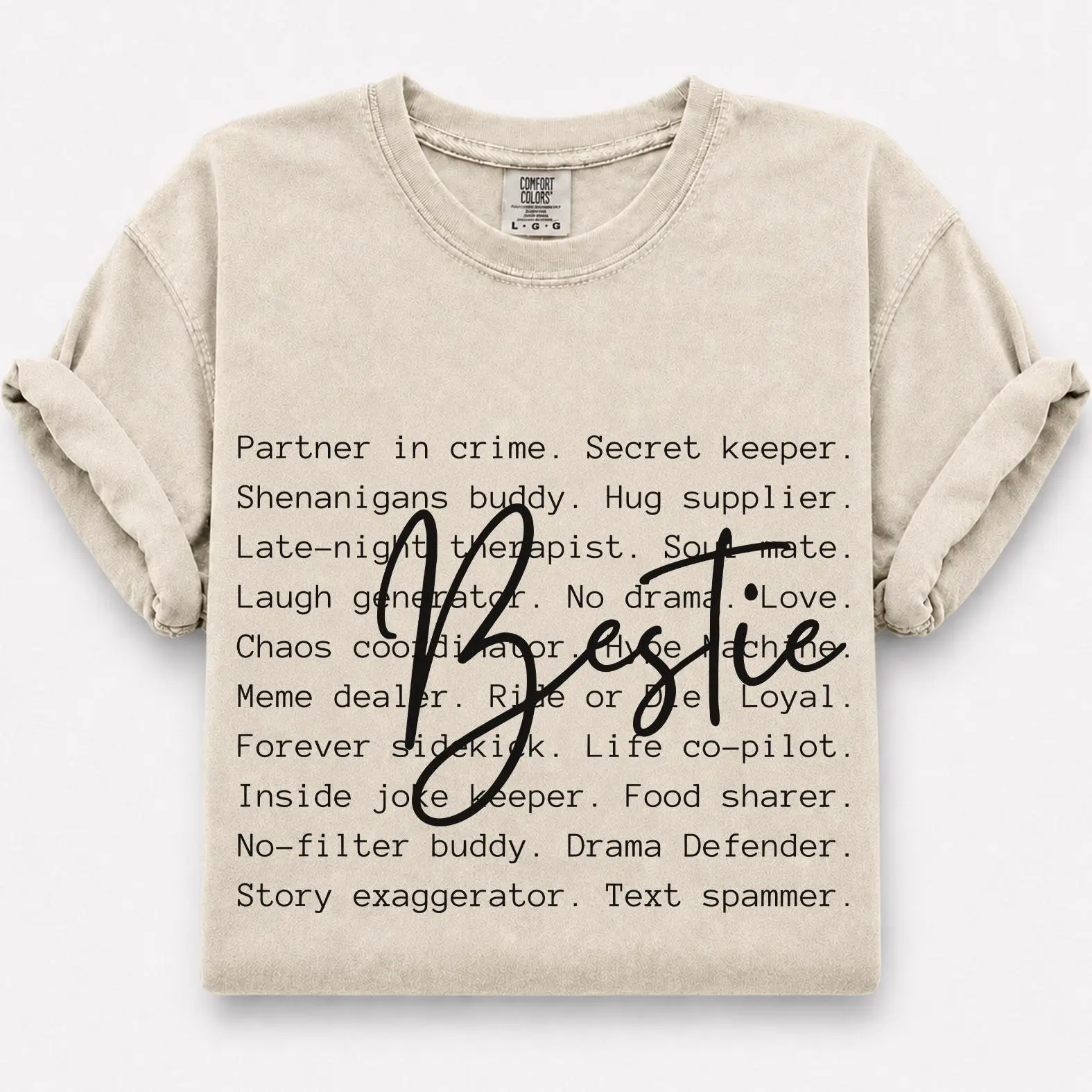 Comfort Colors Bestie Shirt, Best Friend Graphic Tee, Friendship Shirt, Gift for Besties