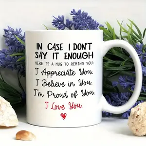 Romantic Ceramic I Love You Coffee Mug 11oz Microwave and Dishwasher Safe Perfect Gift for Valentine's Day Birthdays Anniversaries and Holidays