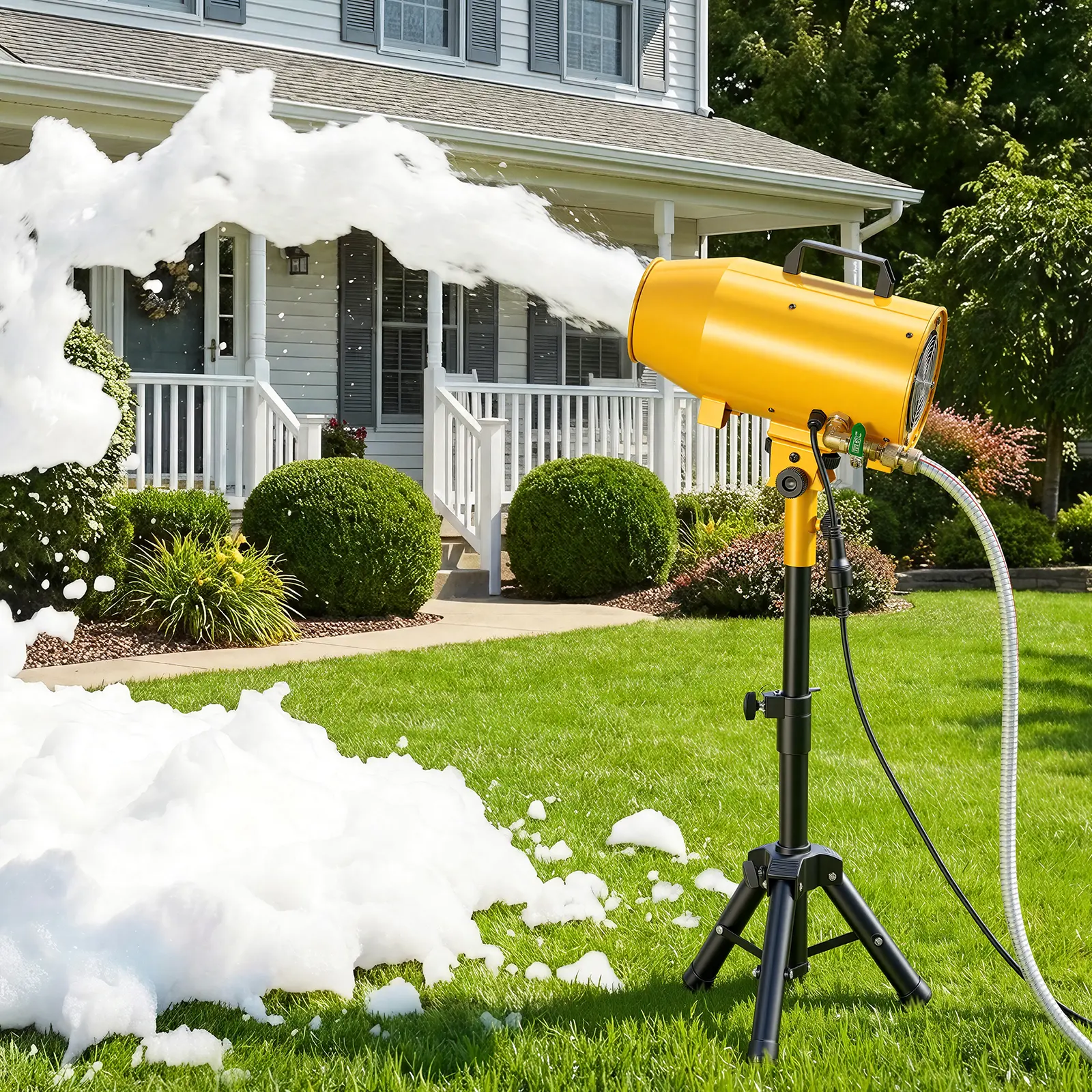 【summerfinds】VEVOR Foam Machine, Adjustable Angle Control Foam Cannon Party Machine, Bubble Cannon with Fan & Triangular Structure, Dense Foams Maker for Backyard, Celebrations & Party, Continuous Foams Output