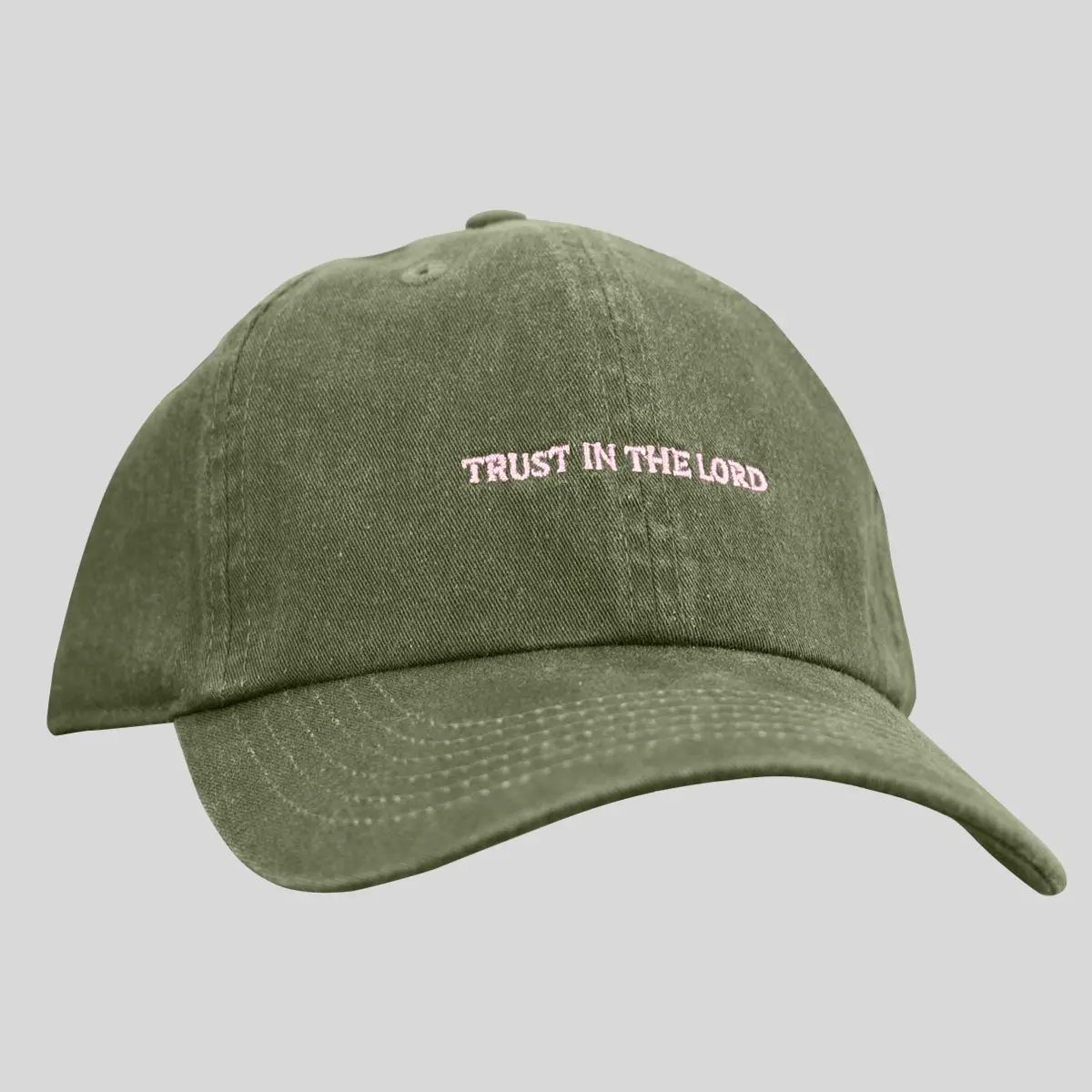Kerusso Women's Embroidered 100% Cotton Low Profile Hat - Olive Green, Proverbs 3:5 Design, Comfort Sweatband, One Size Fits Most, Embroidered Cotton Hat