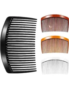 4-Piece Multifunctional Plastic Side Hair Clips Set, French Twist Comb Clamps, 23 Teeth Hold Power, Women's Hair Accessories, Plastic Side Hair Twist Combs, Hair Styling Combs
