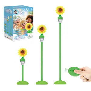 Sunflower Design Bubbles Machine - Adjustable Height Stand, Automatic Flower Bubbles Maker Toy, Fun Outdoor Bubbles Toy for Kids, Bubbles Solution