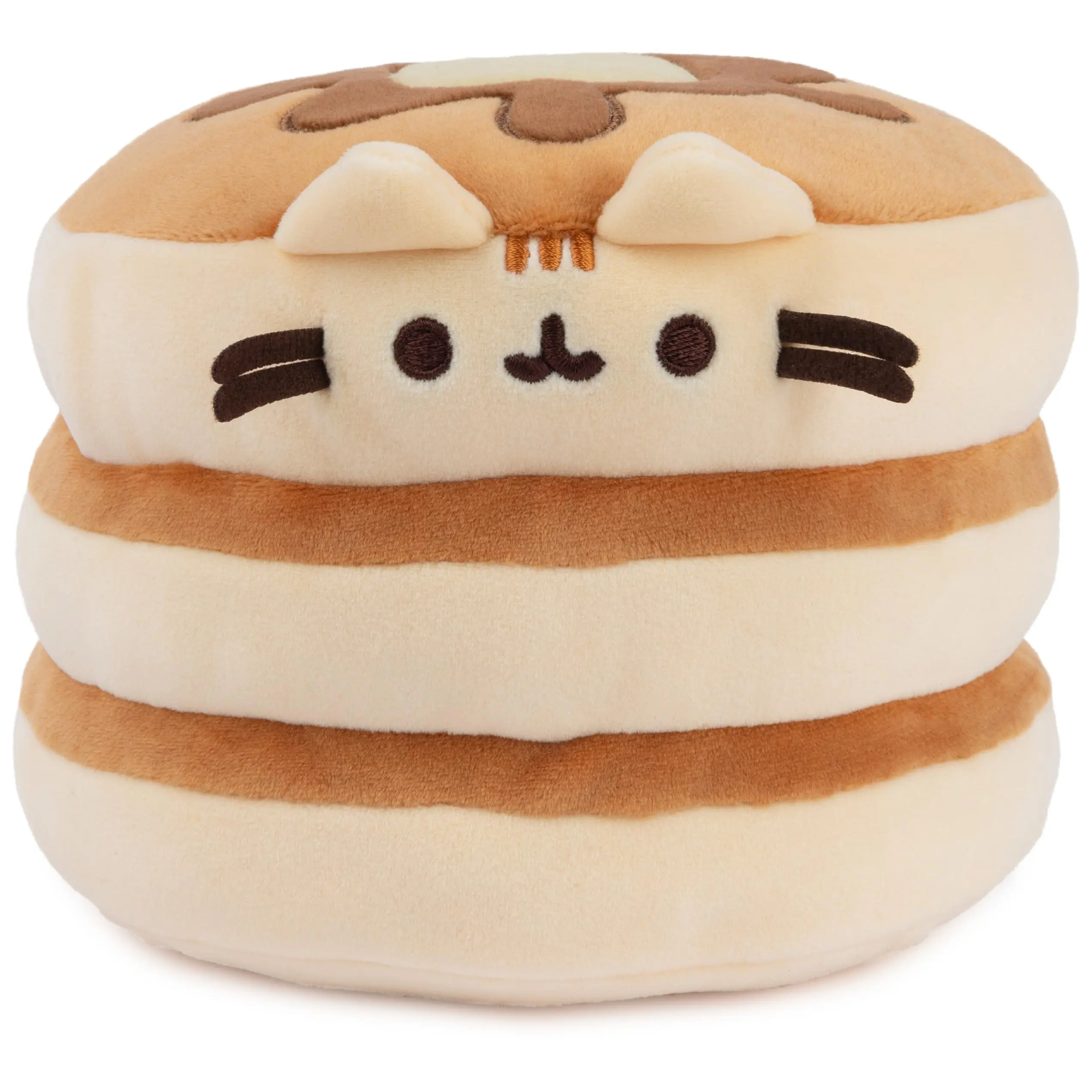 Pusheen The Cat Pancake Squisheen Plush - 6" Brown Squishy Stuffed Animal Toy, Desk Fidget Squish, Easy Wash Clean Washable Plush, Pusheen Fan Gift for Ages 8+