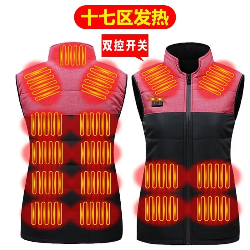 Without Battery Unisex Modern Quilted Design Smart Heated Vest Jacket, Adjustable Temperature, 17 Heating Modules, Rhombus Collar, Casual Fall & Winter Wear Without Battery Unisex Modern Quilted Design Smart Heated Vest Jacket, Adjustable Temperature, 17 Heating Modules, Rhombus Collar, Casual Fall & Winter Wear