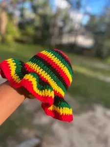 RASTA Wavy Brim Crochet Hat
