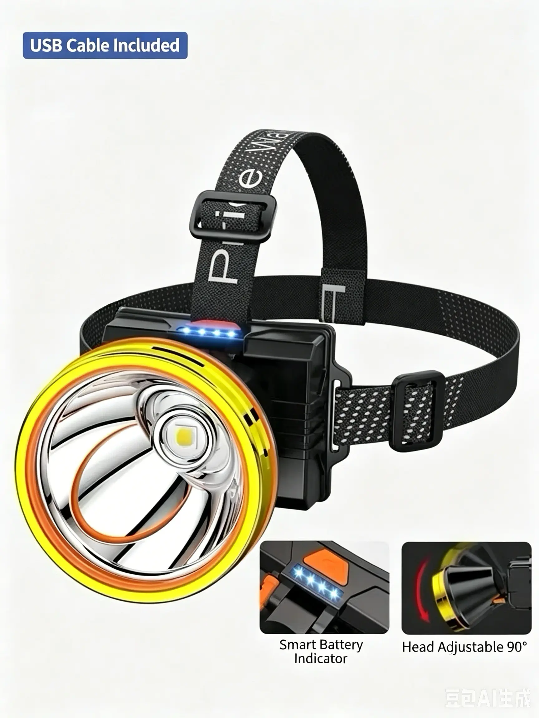 Multifunctional Rechargeable LED Headlamp, Super Bright Waterproof Outdoor Head Light for Fishing Camping Hiking Working flashlight headlight long battery life home emergency