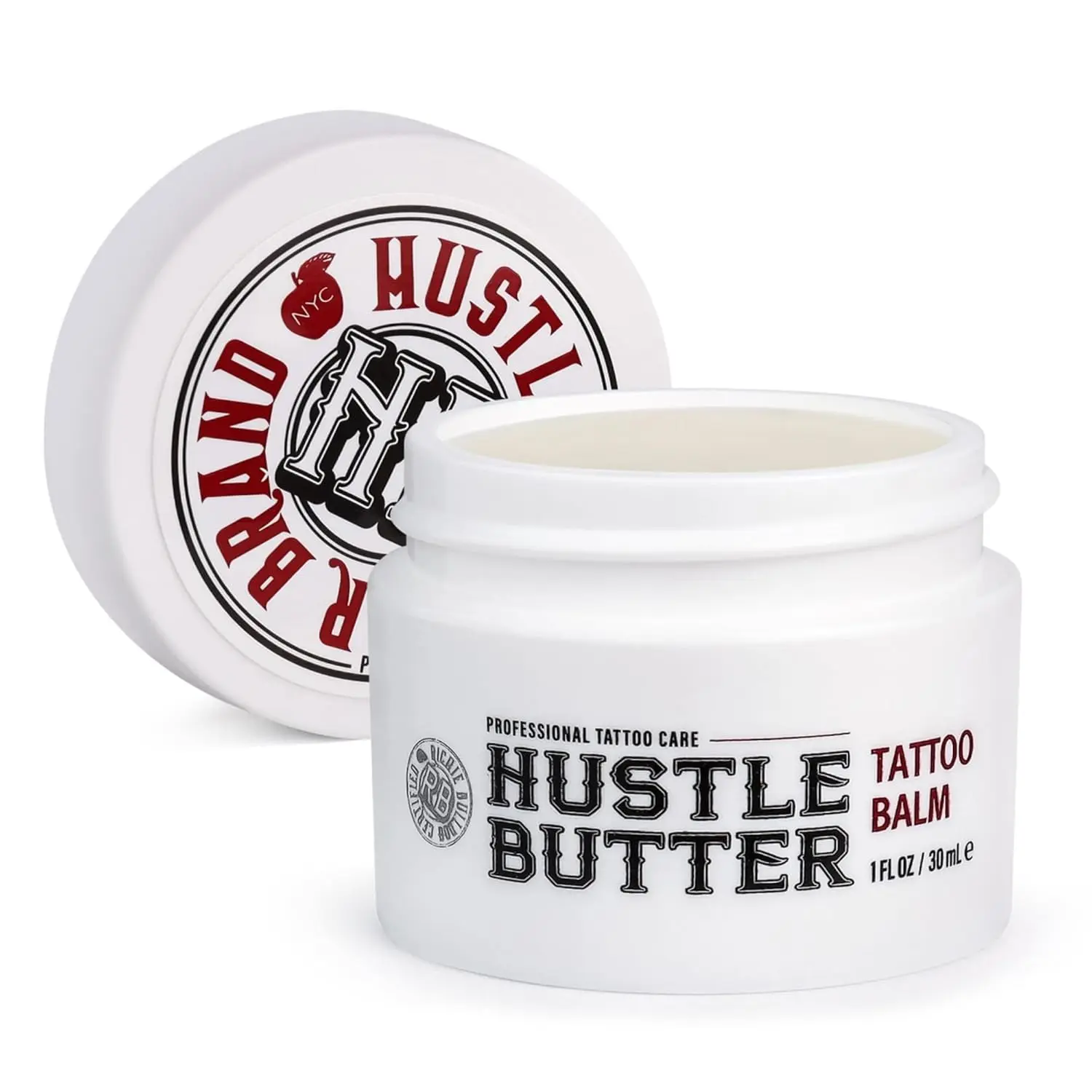 Hustle Butter Deluxe – Tattoo Butter for Before, During, and After the Tattoo Process – 100% Vegan Replacement for Petroleum-Based Products – 1 oz