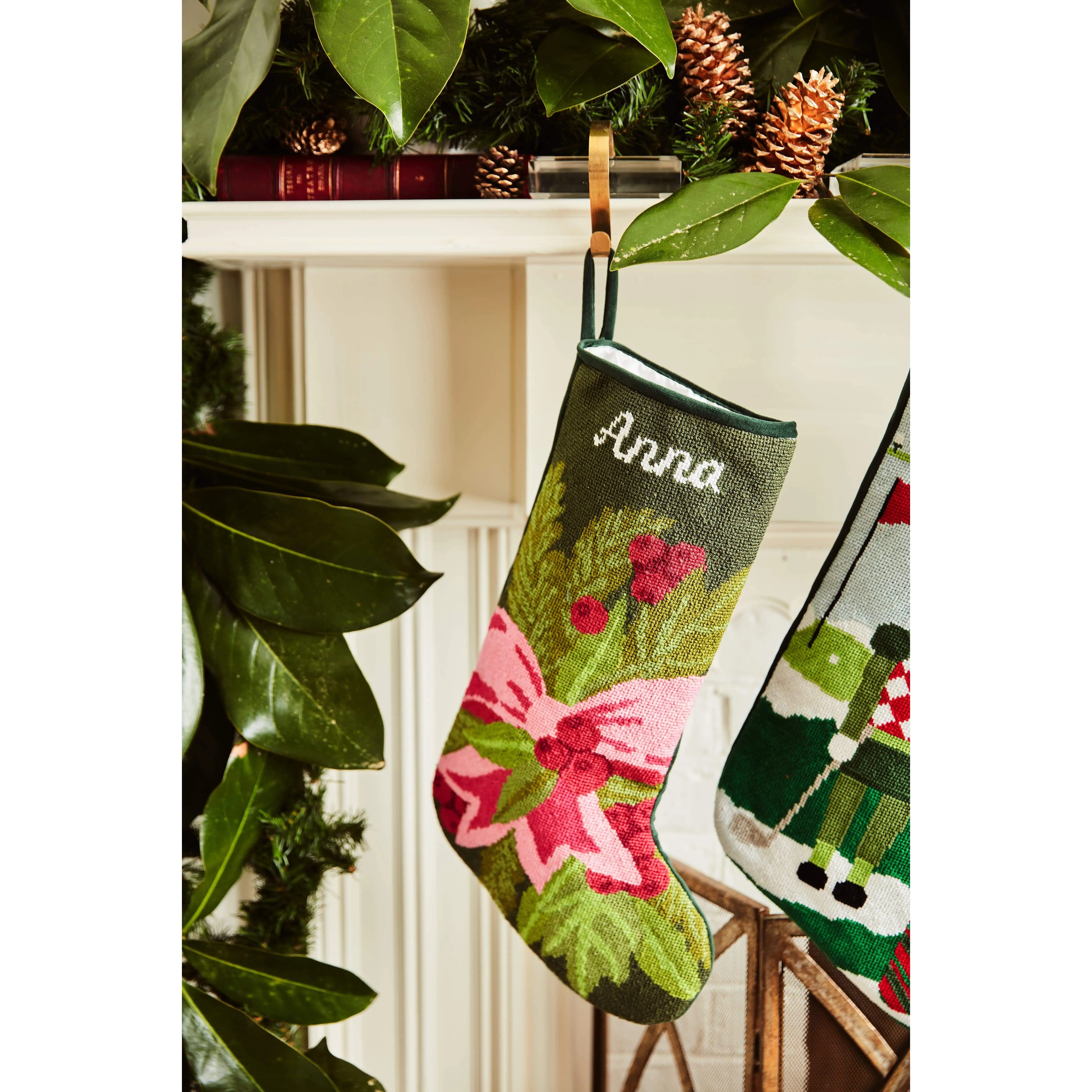 PREORDER FOR 2026: Holiday Greetings Full Size Needlepoint Christmas Stocking