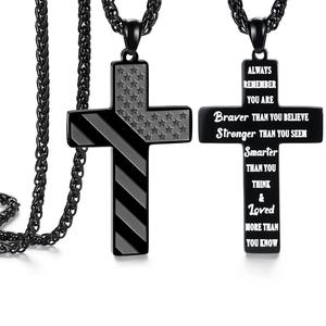 SAM & LORI Cross Necklace for Men Gifts Graduation Him Confirmation Birthday Cool Boyfriend Chain Christmas Day Stocking Stuffers Valentines Christmas Black Friday Cyber Monday Holiday Easter Gifts