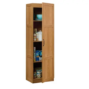 Sauder Storage Pantry Highland Oak - 2 Adjustable Shelves, 1Versatile Kitchen & Bathroom Storage, Modern Aesthetic, Ideal for Small Spaces