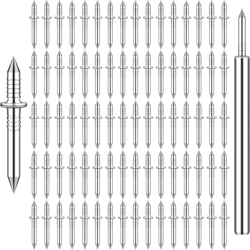 404 PCS Double-Headed Skirting Nails - Invisible Solid Wood Baseboard Fasteners with Sleeve Tool, Self Drilling Screws