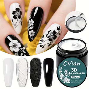 3D Painting Gel, Transparent Nail Gel for Chrome Powder, Non-Wipe UV Gel, DIY Nail Art for Home & Salon Use, Gel Nail Polish