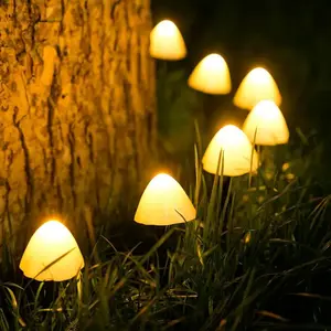 Solar Mushroom Lights for Outside, 20 LED 36ft Solar String Lights, Waterproof, 8 Modes, Garden Patio Yard Decor, Outdoor Pathway Lights