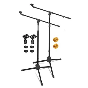 5 Core Mic Stand Floor Height Adjustable Tripod Microphone Stands w Extending Telescoping Boom Arm