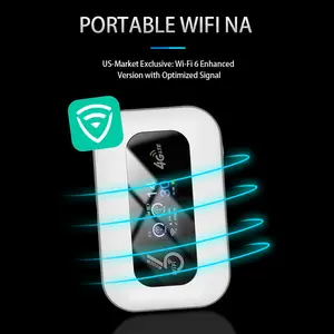 US Only 4G LTE WiFi6 Portable Hotspot with SIM Card Required and LED Digital Display Delivering Fast Internet Up to 286Mbps Multi Device Support and Long Battery Life Ideal for Travel Vacation Road Trips Remote Work College Campus Ski Trips Beach Trips an
