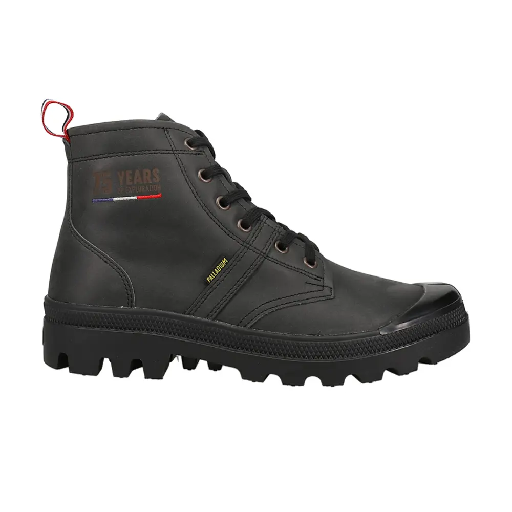 Palladium Mens Pallabrousse 75Th Anniversary Round Toe Lace Up Casual Boots Ankle - Black