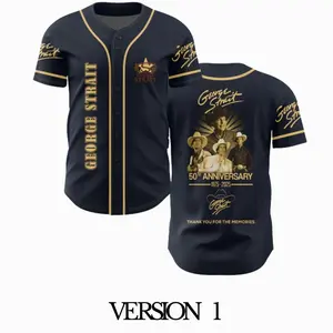 [Music Country Jersey] - George Strait Collection Baseballs Jersey - George Strait 2026 Tour Baseballs Jersey - George Strait 50th Anniversary Baseballs Jersey - Gift for Friends