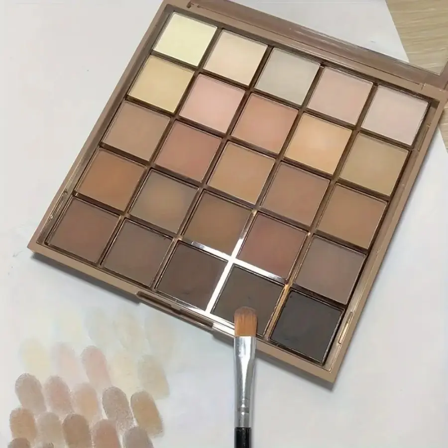 Mini Naked Eyeshadow Palette Set nude  eye  shadows 25 Color Eyeshadow Palette Matte & Shimmer High-Saturation Highlighter Makeup for Various Styles and Occasions Christmas & New Year Gift Multi-purpose Eye Shadow