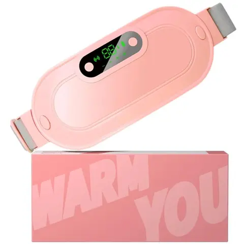 Cordless Fast-Heated Electric Heating Pad for Cramps - Portable Adjustable Belly Wrap Belt with 3 Levels, 4 Massage Modes, Adjustable Heating Temperature, LED Shows Heat & Mode, Automatic Shut-Off for Women’s Back Pain Relief (Sports & Outdoor Accessory)