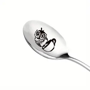 Owl Design Coffee Spoon, Stainless Steel Coffee Spoon, Cute Spoon for Coffee Lover, Tableware, Kitchenware, Cutlery, Utensils, Birthday Gift, Housewarming Gift