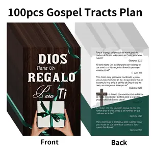 100pcs Spanish Gospel Tract Cards - Inspirational Salvation Cards with Biblical Verses Messages, Pocket-Sized Prayer Postcards for Spiritual Growth, Evangelism, Daily Devotion, Daily Reminders, Bible Verses, Versatile Use