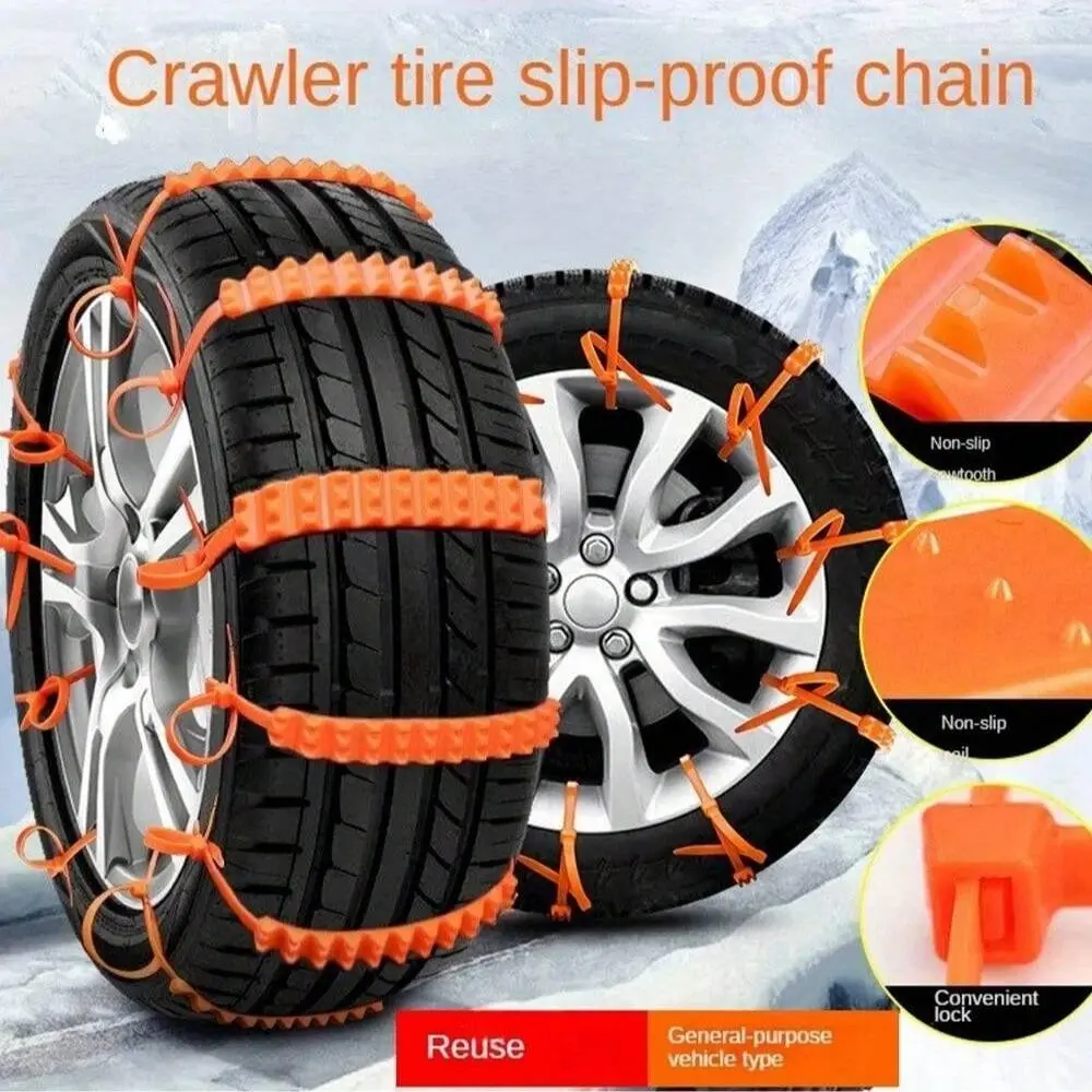 Tire Anti-Slip Chains for Off-Road Cars, Snow Mud Emergency Escape Wheel Straps, Universal Vehicle Anti-Slip Bands