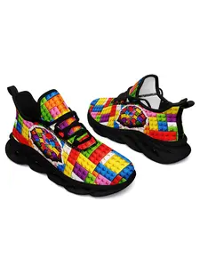 Women's Color Block Chunky Sole Sneakers, Stylish Breathable Casual Walking Shoes