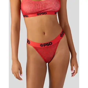 PSD Women's Mesh - Leo Tanga Underwear - Premium Mesh Fabric, High Cut Underwear