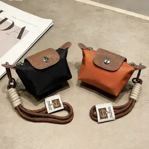 Little D Bag Charm Fun Accessory Christmas Unique Kevchain Personal Style Perfect Gift Choice for Everyone Fashion Bag Charms Elegant Women's Mini Pendant Leather Coveland Wrist Strap Simple Zipper Design