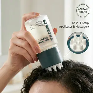 2-in-1 Korean Scalp Massager & 100ml Hair Growth Serum - Peptide Complex Formula for Thinning Hair, Vegan Antifall Volumeboost Stimulating Strengthening Scalp Care, Plant-Based Bio-Active Treatment to Soothe & Fortify Roots, Antifall Scalp Care