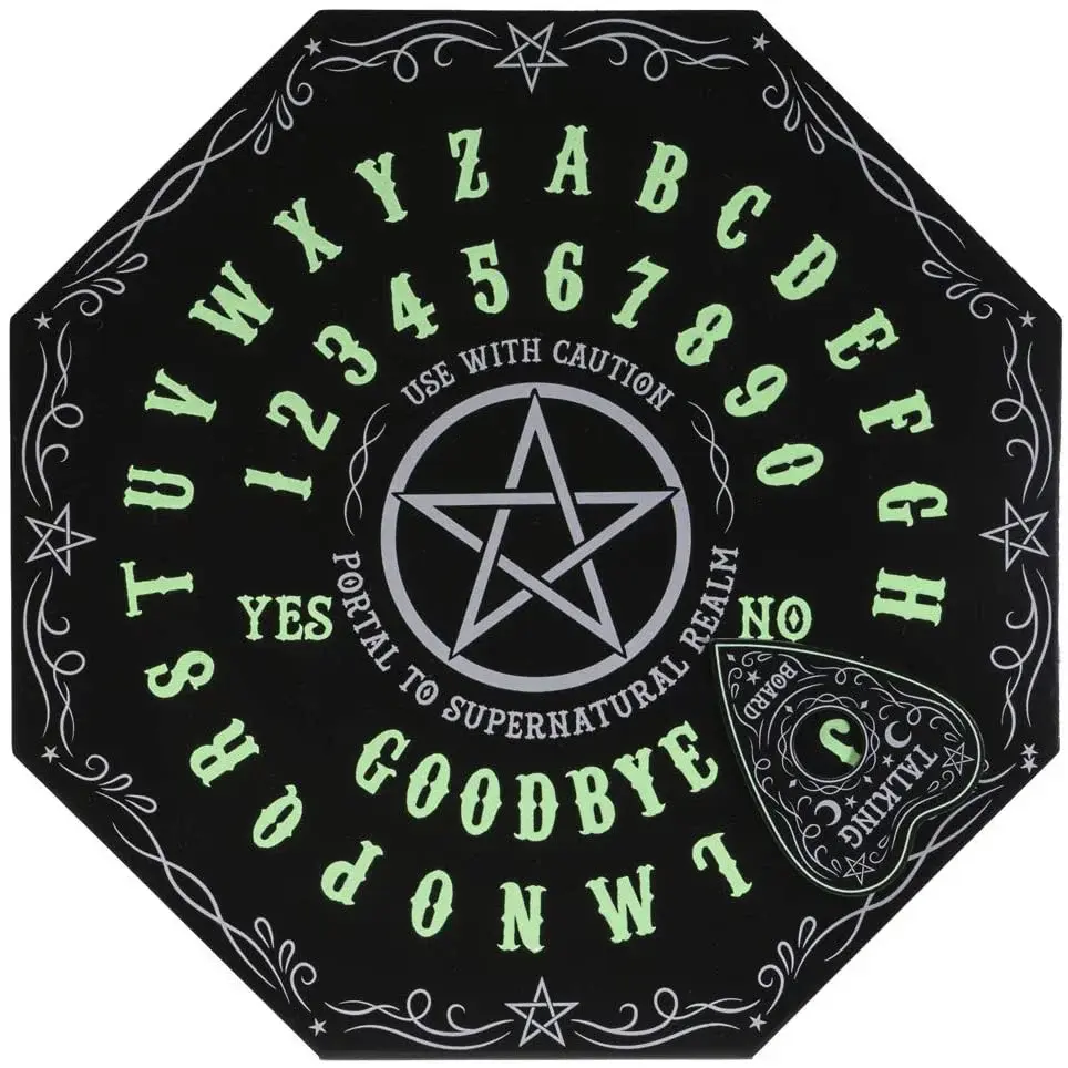 Ebros Cork Ouija Spirit Board - 12in x15.25in x0.125in, Glow-in-the-Dark Lettering, Supernatural Occult Home Decor for Spooky Experience Enthusiasts, Ages 8+