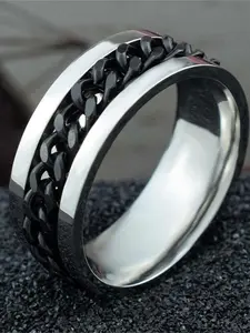1 Piece Simple Chain Design Metal Ring, Personalized Creative Rotating Ring, Fashion Accessories for Both Men & Women