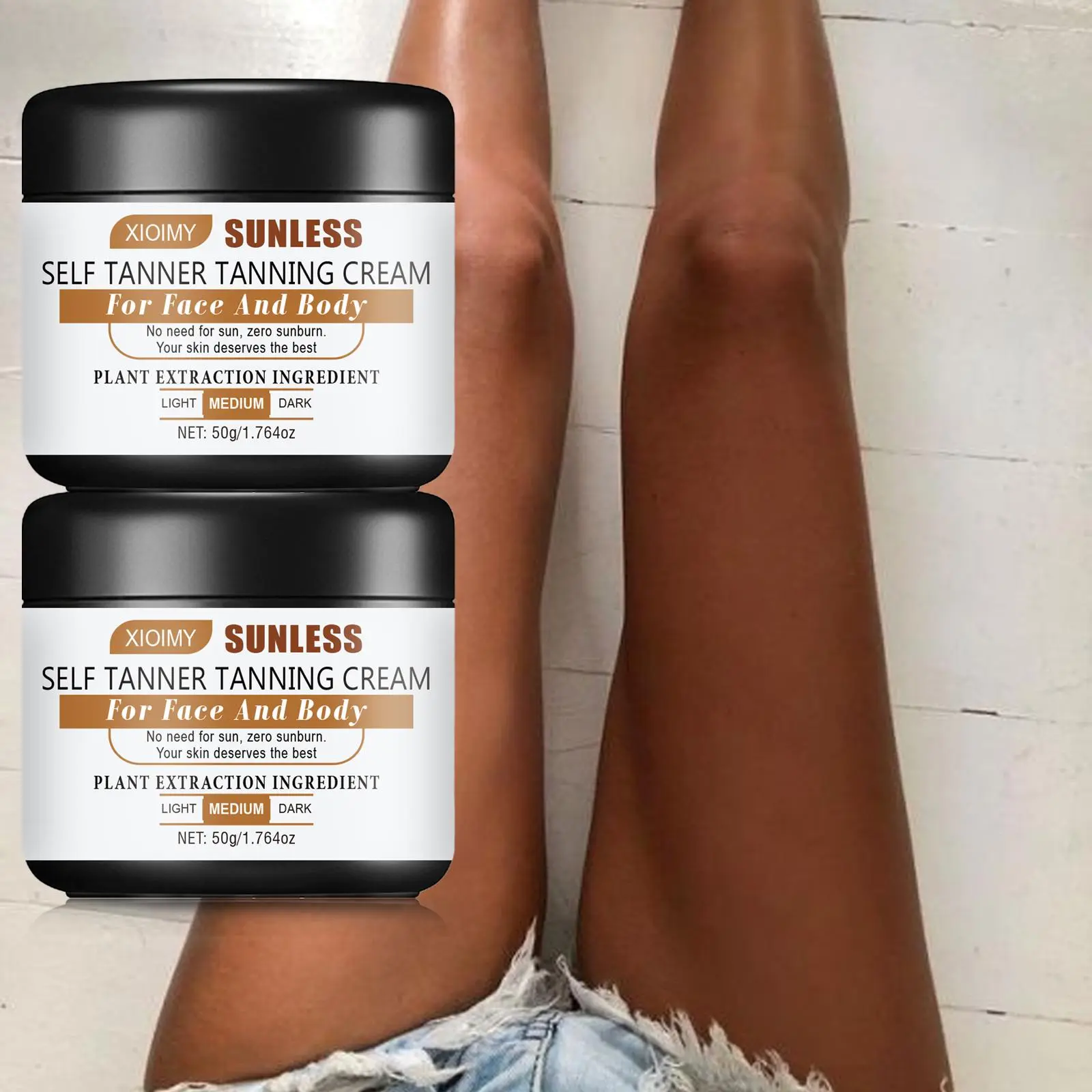 Self Tanner Cream Balm, 2 Counts Deep Moisturizing Body Self Tanner, Sunless Tanning Glow Cream, Skin Care Product for Women & Men
