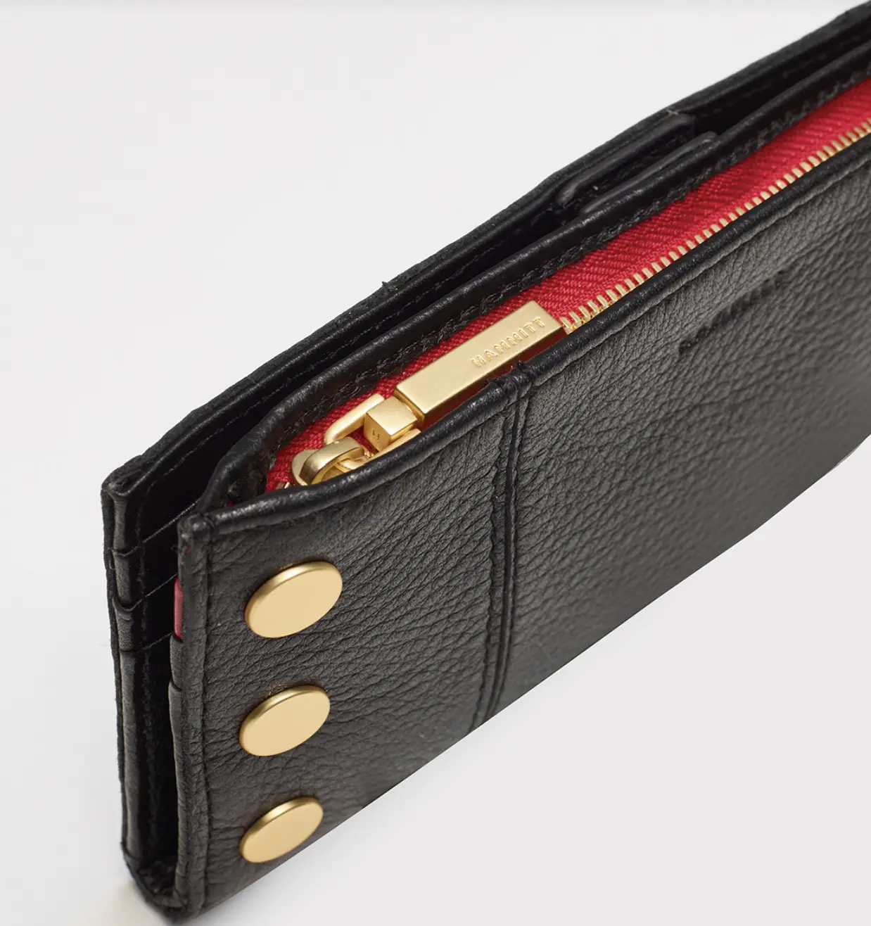 Hammitt 110 North Wallet – Designer Leather Zip Wallet with Gold Hardware