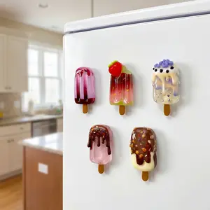 Cute Ice Cream Lollipop Refrigerator Magnets Set, Kitchen Decor, Office Organization, Cabinet Door Decoration, Home Workplace Fridge Magnet, Refrigerator Decorating Magnet