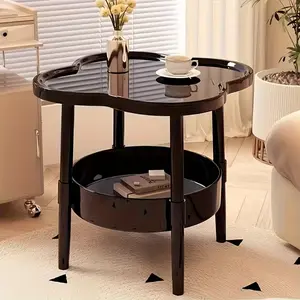 April Fools' Day Creative Storage Table, Dual-Layer Modern Side Table with Sturdy Support, Fun Practical Small End Table, Decorative Display Tray, Coffee Table