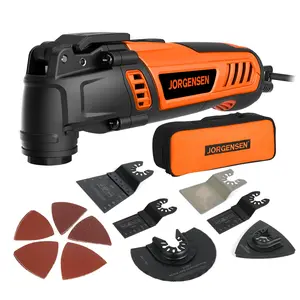 JORGENSEN Oscillating Tool 5°Oscillation Angle, 4 Amp Oscillating Multi Tools Saw, 7 Variable Speed with 16-pack Electric Multitool Blades & Carrying Bag - 70800