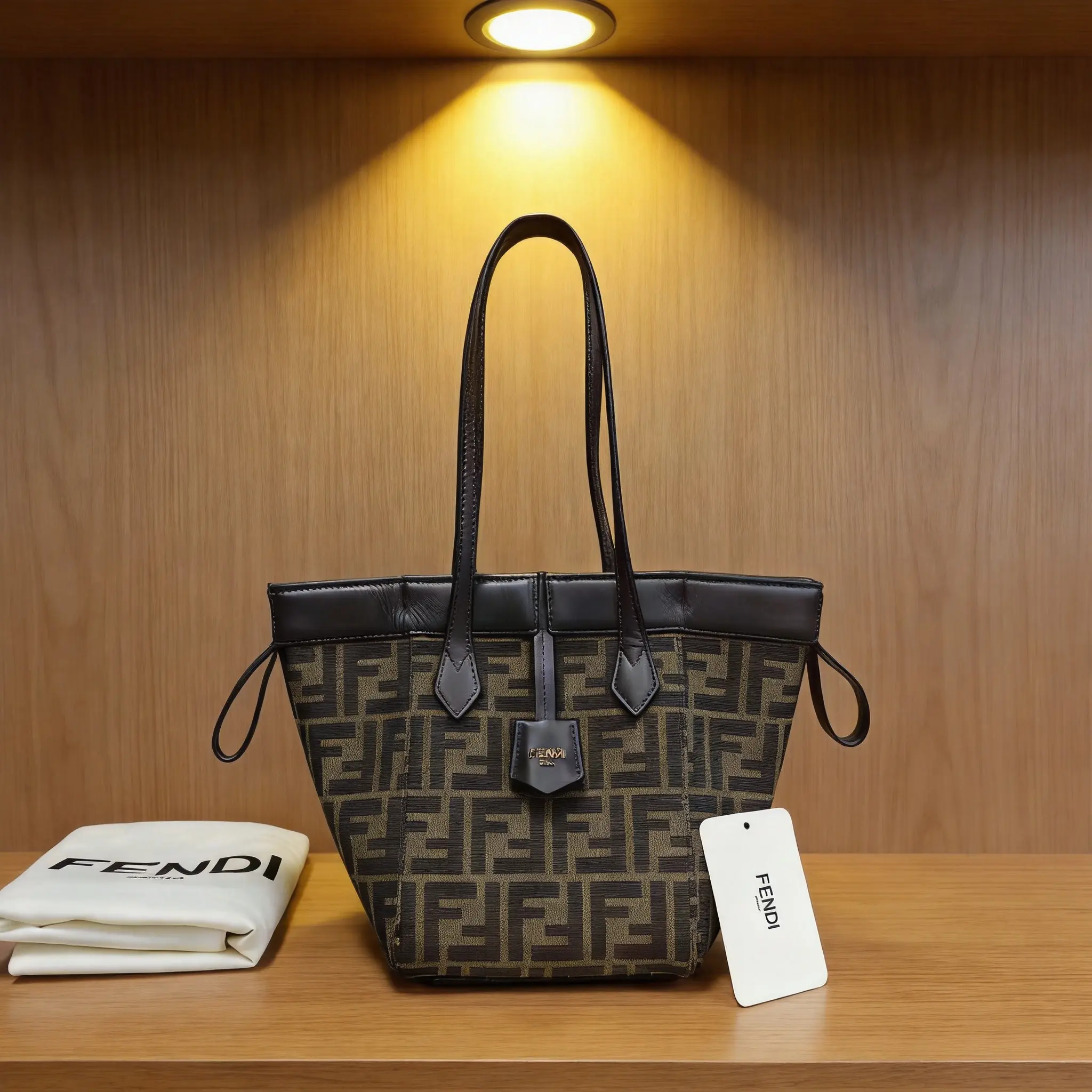 Pre-owned FENDI Canvas Shoulder Bag D0626390214