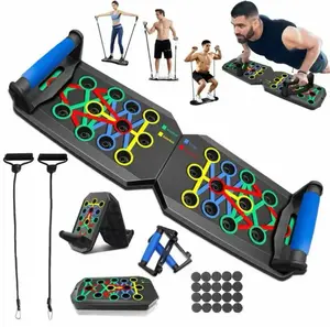 Push up Board, Push-up Board Training Set,30 Holes Home Push-up Training Board, Pull Bar, Chest Muscle Abdominal Muscle Training Equipment for Men & Women, Fitness Enthusiasts, Upper Body Strength, Portable Design, Ab Workout Machine