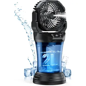 Portable Misting Fan with Remote | 38000mAh Rechargeable | 2L Water Tank | RGB Light & 4 Speeds | Perfect for Outdoor/Indoor: Patios, Camping, Beach, Workshops, Fishing, Travel, Garden Parties, Golf