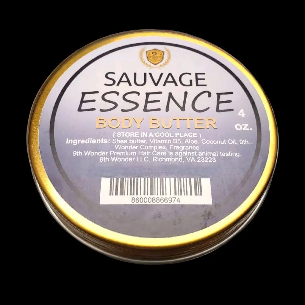 9th Wonder Sauvage Essence Cologne Scented Body Butter (4 oz), Sustainable, Biodegradable