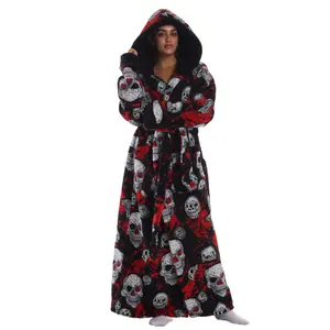 Oversized Cozy Flannel Lined Hooded Wrapped Belted Robe for Men & Women, Thickened Long Sleeve Bathrobe, Cozy Home Sleepwear, Christmas & Valentine's Day Gift