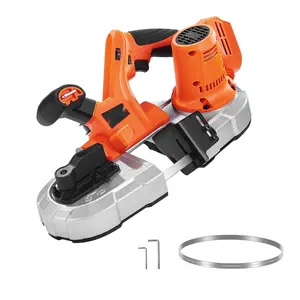 20V Portable Cordless Band Saw With 2.56-Inch Deep Cut, Variable Speed Control, Bare Tool, Lightweight Compact Design For DIY Projects, Metal And Plastic Cutting, Ideal For Home Workshop, Garage, And Jobsite Use