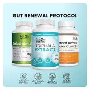 Gut Renewal Protocol | Complete Digestive Health & Gut Repair Support | Advanced 3-in-1 Supplement Stack for Gut Lining, Immunity & Microbiome Balance | Colostrum, Triphala, & Turmeric