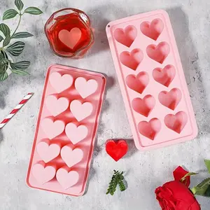 Heart Shaped Ice Cube Tray, 1 Count Easy To Demold Silicone Ice Cube Mold, Multifunctional Chocolate Mold, Baking Mold for Home Kitchen