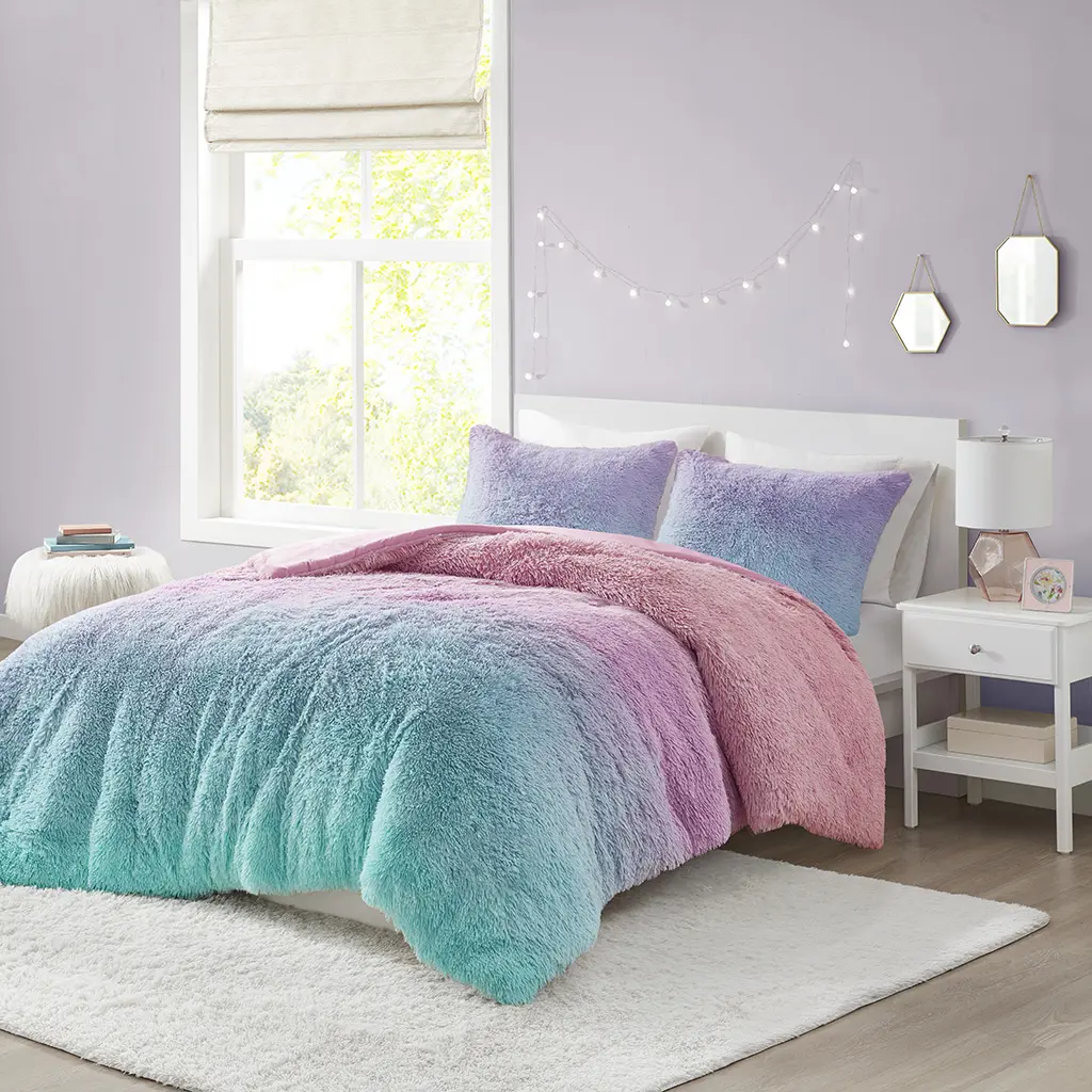 Mi Zone 3pcs Ultra Soft Comforter Set With One Standard Sham, Purple Twin And Full Bed Set