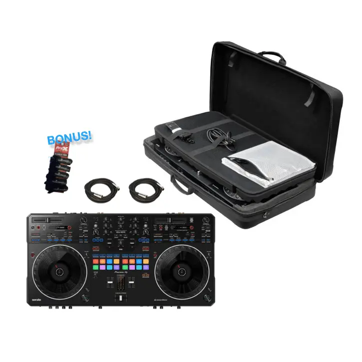 Pioneer DJ DDJ-REV5 Scratch Style DJ controller w/ EVA Carry Bag + XLRs