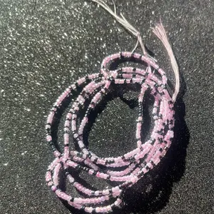 Pink and Black Waist Bead - Simple Pink and Black Bead Design as Described